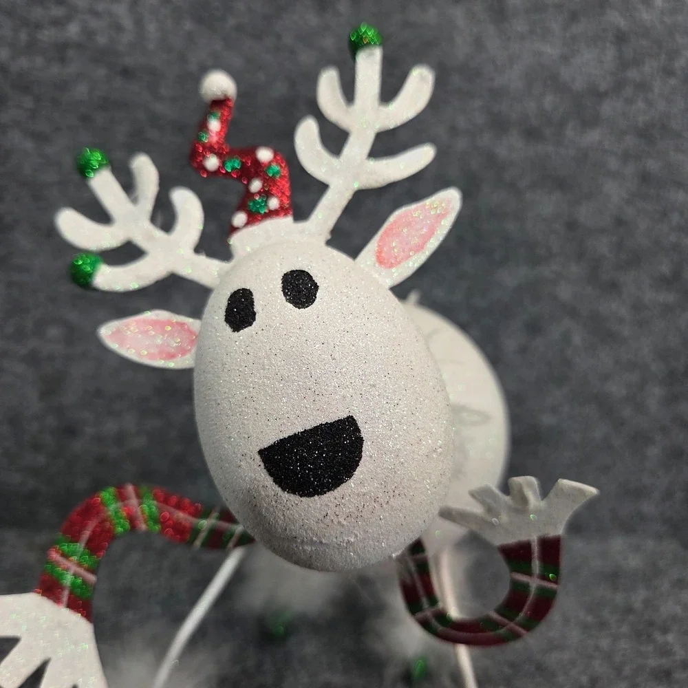 Pier One Imports Decor Christmas Retired Snowball Glitter Reindeer 10